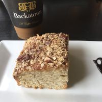 Banana Nut Coffee Cake and Ice Coffee  at Backatown Coffee Parlour in New Orleans