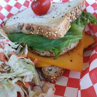 Superfood Breakfast Muffin! at Leo's Superfood Vegan Cafe in Northridge