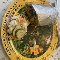 Half eaten but delicious!   at Leo's Superfood Vegan Cafe in Northridge