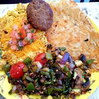 breakfast plate at Leo's Superfood Vegan Cafe in Northridge