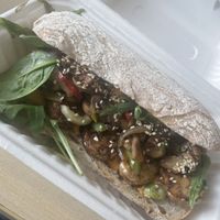 Tasty tempeh ciabatta sandwich   at Social Board in Brighton
