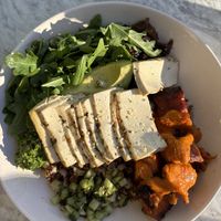 Mother Earth bowl with tofu   at Flower Child in Houston