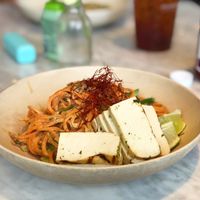 Sweet potato noodles and tofu :) at Flower Child in Houston