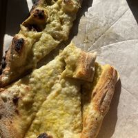 Garlic bread & vegan mozzarella   at Hangin' Pizzeria in Betws-y-coed