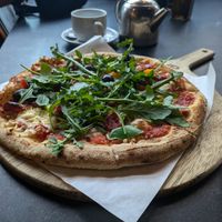 Vegan pizza number 9  at Hangin' Pizzeria in Betws-y-coed