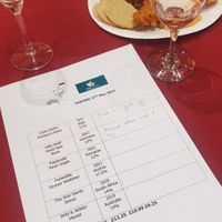 Wine tasting list at Vegan Tipples in Edinburgh