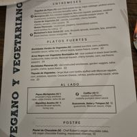 Menu followed by the 2nd and 3rd of the "Platos Fuentes" . at Caracol Restaurant in Houston