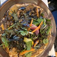 Mushroom pizza at Xochi in Houston