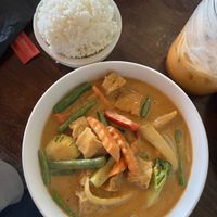 Peanut curry with tofu and white jasmine rice   at Sawasdee Thai Cuisine in Hershey