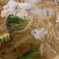 Peanut curry with rice and I added wide rice noodles   at Sawasdee Thai Cuisine in Hershey