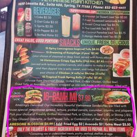 Can substitute the meat with tofu and remove the mayonnaise for the bánh mì. at Bay Fusion in Spring