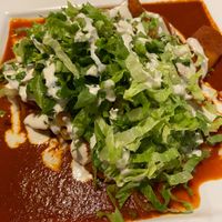 Red enchiladas! Very filling!  at Madre Tierra in Upland