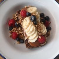 Baked banana bread at Bohemian Kids Café in Leipzig