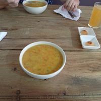 Sopa de lentejas rosadas... Espectacular!!! at Masala in Pereira