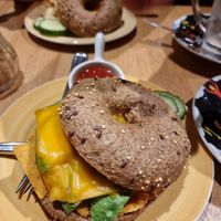 Vegan bagel at Bagels & Beans in Roermond