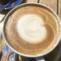 Kaffee mit Sojamilch  at Bagels & Beans in Roermond