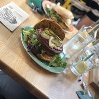 Meatless magic burger at Bagels & Beans in Roermond