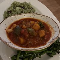 Cilantro Rice and Beans, Veggie Stew, Brocolini  at Walt Disney World - Sebastian's Bistro in Lake Buena Vista
