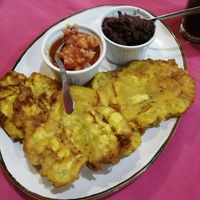 Patacones at Soda La Naranja in Montezuma