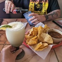 Delicious margarita, chips, salsa, and my husband loved his bottled coke! at Adriana's in Cottonwood