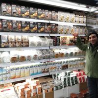 The guy selling is also vegan at Salı Pazarı in Istanbul