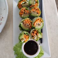 Spring Rolls w dipping sauce at Sano Banano in Montezuma