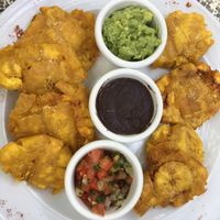 Patacones (plantains) at Sano Banano in Montezuma