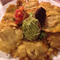 Patacones (fried plantains) at Sano Banano in Montezuma