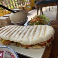Mediterranean panini, $5  at Bayon Pastry School Coffee Shop in Siem Reap