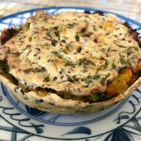 Vegan quiche at Bayon Pastry School Coffee Shop in Siem Reap