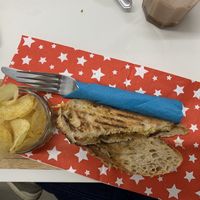 Vegan melt with caramelized onion chutney   at Barleycorn in Mildenhall