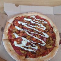 Shoarma pizza at Domino's Pizza in Bodegraven