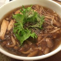 Mushroom ramen with glass noodles. at Marichou-K in Kanazawa
