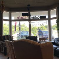 The view from our table looking out the front window at Sweet Obsessions in Poughkeepsie