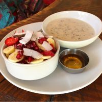 Quinoa porridge with fresh fruits  at Karma Cafe in Palolem