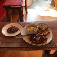 Buckwheat cookie, hummus and Sourdough at Karma Cafe in Palolem