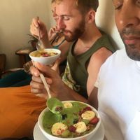 Green smoothie bowl  at Karma Cafe in Palolem