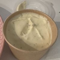 Garlic dip - very yummy!  at Amico's Pizza in Toronto