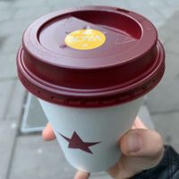 Hot chocolate (soy milk) at Pret A Manger - Trafalgar Square in London