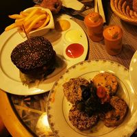 Vegan Burger and vegan mezze😄  at Koulchi Zine in Marrakech