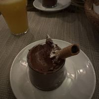 I doubt that the waffle was vegan in the vegan chocolate mouse..  at Koulchi Zine in Marrakech