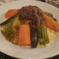 Vegetarian couscous - probably vegan at Koulchi Zine in Marrakech