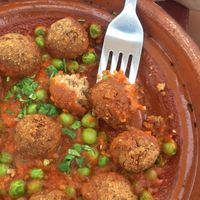 Amazing & tasty Vegan “meatballs” at Koulchi Zine in Marrakech