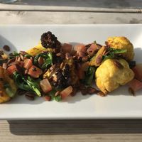 Turmeric roasted cauliflower with yummy spicy seeds! Super tasty 😋  at The Parrot in Aldringham