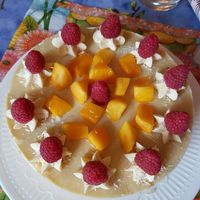 Pina colada cake with individualized decoration at Epicurieus in The Hague