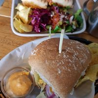 Veggie burger at Caffè No 3 @ Home in Durham