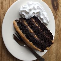 Caramel and chocolate cake  at Caffè No 3 @ Home in Durham