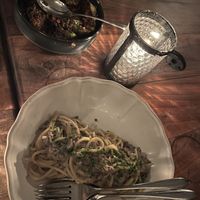 truffle pasta and brussels sprouts   at Catch LA in West Hollywood