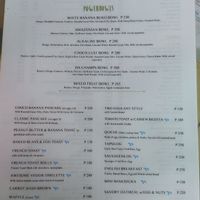 Brekkie menu at White Banana Beach Club in Siargao