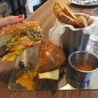 Impossible Burger with egg and cheese at Planet Green in Shenzhen